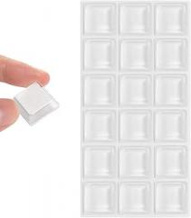 Furnigear Rubber Feet Self Adhesive Rubber Pads Door Bumpers Large - Stick on Rubber Feet for Electronics, Speakers, Furnitures, Appliances, Audio Equipment, Laptop - Tall Square (18pcs), Transparent