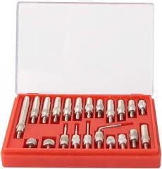 FLEXMAN 22Pcs Dial Digital Indicator End Tip Point Set, 0.01mm Precision Stainless Steel Test Indicator Contact Kit, Dial Electronic Indicator Point Set