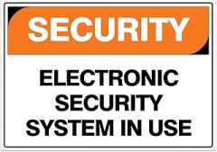 Security – Electronic Security System In Use Metal Sign Decorative Wall Plaque, 12 X 8 inch