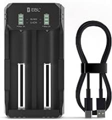 EBL Smart 18650 Battery Charger for Rechargeable 3.7V/3.6V Li-ion IMR Batteries 26650 18650 21700 14500 16340(RCR123), Ni-MH/Ni-Cd AA AAA C Batteries