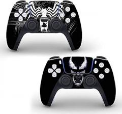 2 Pack Controller Skin Decals Vinyl Stickers Compatible with PS5 Controller Remote Black Spider