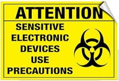 Attention Sensitive Electronic Devices Use Precautions Label Decal Sticker 8