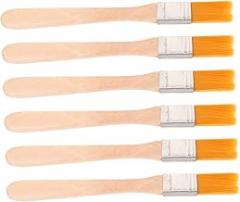 6Pcs Nylon Bristle Paint Brushes with Handle Portable Reusable Paint Brushes for Wall Crafts and Detail Work