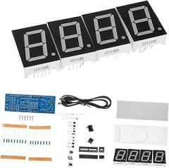 GARVALON Scm Led Digital Clock Kit Single Chip Microcomputer DIY Kit Easy to Use Display