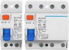 NL1E-63 1P+N 3P+N 4P 63A 40A 25A 30MA RCCB 50HZ/60HZ Electronic Electric Leakage Breaker Residual Current Protection 1Pcs(1P 1N (2P),40A)