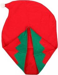 Milisten Christmas Chair Cover Santa Hat Design Red Dining Chair Slipcover 1pcs Xmas Decor Holiday Dining Room Seat Protection