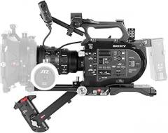 JTZ DP30 Camera Base Plate + Electronic Hand Grip + Shoulder Pad Support Rig 15mm Rod Kit for Sony FS7 PXW-FS7 Camera