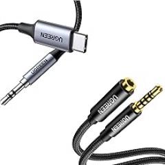 UGREEN USB Type C to Auxiliary Cable, 4 Pole, Hi-Fi Sound, 24K Gold-Plated Connectors, Oxygen-Free Copper, 3.5mm Extension, 3.9ft