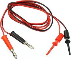 YOKIVE 1 Pair Banana Plug to Test Hook Clips | Testing Electronic Equipment, Great for Physics Laboratories (Red, Black, 92Cm)