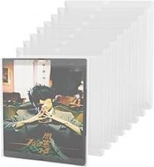 10PCS CD Outer Case Sleeves Clear Plastic Protective Sleeve with 10 Round Stickers PET Anti-Static for CD Storage