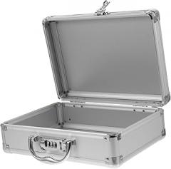 Angoily Aluminum Tool Storage Box for Men Portable Briefcase Makeup Tools Organizer Heavy Duty Toolbox for Electronics Password Lock Suitcase