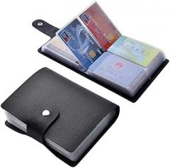 Credit Card Holder for Women or Men, Leather RFID Credit Card Protector with 60 Card Slots for Storing Credit Cards, ID Cards, Membership Cards, VIP Cards，Manage Credit Cards to Prevent Loss (Black)