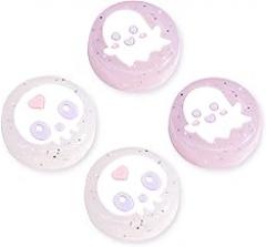 BelugaDesign Ghost Thumb Grips | Halloween Gothic Clear Jelly Glitter Joystick Grip Button Caps | Compatible with Nintendo Switch 1 Standard Lite OLED