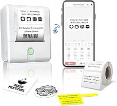 PUQU Q1 Label Maker Machine with 40x30mm Tape, All Free APP with 1000 Icons and 200 Templates, 2 Inch Portable Bluetooth Label Printer for Address, Barcode, Cable, Jewelry, Organizing, Storage, White