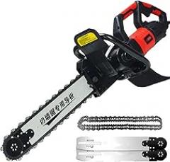 Concrete Cutting Chainsaw, 3200W High-power Handheld Wall Cutting Machine with Water Supply Function, 2 Guide Bars & Saw Blade, for Concrete, Steel, Granite, Red Brick, Stone