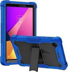 KIQ Portable Electronic Device Cover for TCL Tab 8 LE/8 - Black/Blue, Shockproof Case with Kickstand