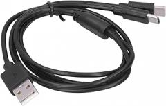 2 in 1 Power Cable, USB to Port TypeC Splitter Charging Cable(39 inch), 2 in 1 Multi Charging Cable for for OSMO 2 and Other Electronic Devices, Default