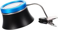 Veemoon Jeweler Loupe Magnifying Glass with Clip for Watch Repair Adjustable Aluminum Alloy Lens Hands Magnifier for Electronics Jewelry Crafts