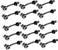 Lurrose 24Pcs Threaded Dc Power with Covers Durable Female Panel Mounting Adapter for Electronic Devices Insulation Convenient Assembly