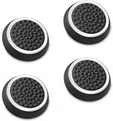 Fosmon Performance Thumb Grips Joystick Caps for Nintendo Switch 2, Switch 1, Joycon Grip, PS5, PS4, Xbox One, Xbox Series X/S, Rubber Controller Grips - Black/White (2 Pair - 4 Pieces)
