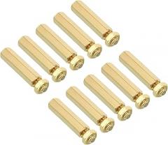 PATIKIL 25mm+6mm M4 Standoff Screws, 40 Pack Brass Hex PCB Standoffs Nuts for Motherboards, Computer Cases, Circuit Boards, Electronics, Gold Tone