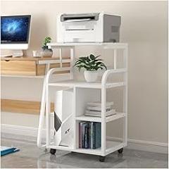 Printer Stand Printer Bracket Office Multi-Layer Mobile File Storage Rack Home Pulley Printer Rack Multifunctional Office Supplies Storage Shelf Fax Machine Shelf (Color: L)