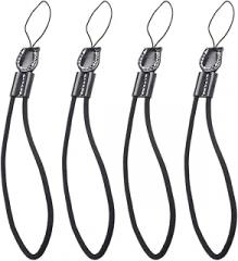 4 Pcs Cotton Camera Lanyard Wrist Strap Key Wrist Band for Mobile Phones, Portable Wristlet Rope Suitable for Smartphones and Cameras in Black