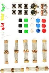 20 Values Electronics Component Kit, Kit Including Resistors, Rotary Potentiometer, LED, Tactile Switch, Button Cap, Single Pin Male