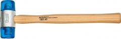 HAZET 1951-40 Plastic Soft-Face Mallet, Low-Rebound, 1.57 Inches/40mm Diameter, Impact-Resistant Cellulose Acetal Heads, 12.60 Inches/320mm Ash Handle