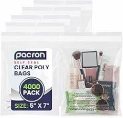Poly Warning Bags (4000 Total) – Size: 5x7 – Crystal Clear Self-Seal Mailers for Stationery & Electronics – Premium Shipping Bags with Suffocation Warning