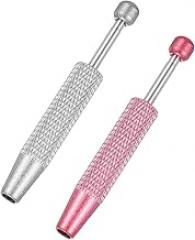 2 Pcs Piercing Ball Grabber Tool, Diamond 4 Prongs Claw Tweezers Stainless Steel Jeweler Pick Up Tool Piercing Assistant Pen for Tiny Objects Ic Chips Electronic Components