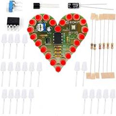 Electronics Kit Soldering Practice Kit Red LED Breathing Light Heart Shape DIY Electronic Project Kits.