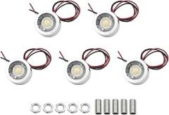 JIUWU 12V LED Spotlight Mini Lamp Beads DIY for Electronics Machinery Home Mofification (White, 60 Degree Light Pack of 5)