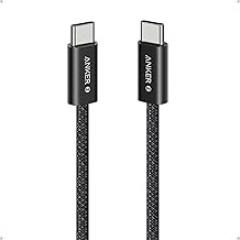 Anker Zolo USB C to USB C Cable, Braided and Dirt-Free Type-C Fast Charging Cable, Slim Connector, for iPhone 17 Series, MacBook (240W) (Black, 3.3FT)