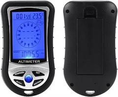 Digital Barometer Altimeter Compass - Electronic Altimeter | Car Altimeter Compass | Handheld Barometer Temperature Gauge Compass Device with Backlight, Weather Forecast, Time Clock for Hiking