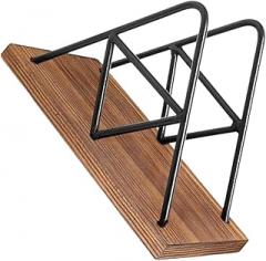 Milisten Rustic Wooden and Iron Napkin Holder for Table Kitchen Napkin Storage Stand Farmhouse Style Dining Room Organizer