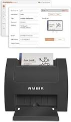 Ambir Business Card Scanner PS670ST-BCS High Speed Single Sided Vertical USB Powered Business Card Scanner with AmbirScan Business Card for Windows PC and MAC