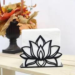 Elegant Metal For Lotus Flower Napkin Holder - Stylish Kitchen & Dining Tabletop Accessory,Ideal For Home And Restaurant Use