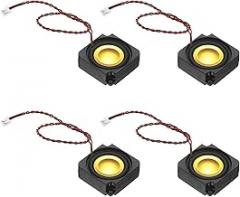 PATIKIL 3 Watt 4 Ohm Mini Speaker, 4PCS Full-Range Mobile Portable Advertising Machine Micro Loudspeaker Connector for Small Electronic Project, Black Gold