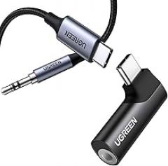 UGREEN USB C to 3.5mm Audio Headphone Jack Adapter Bundle with 3.3FT USB C to Aux Cord 3.5mm Type C Audio Adapter