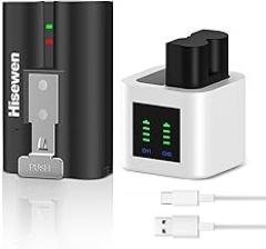 Hisewen 1Pack 6040mAh Replacement Battery with Charger Station for Ring-Doorbell Camera 2/3/3plus/4, Stick Up Cam Battery and Spotlight Camera.