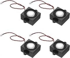 PATIKIL 3 Watt 4 Ohm Mini Speaker, 4PCS Full-Range Mobile Portable Advertising Machine Micro Loudspeaker Connector for Small Electronic Projects, Black Silver