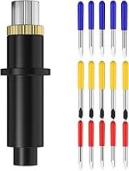 Vinyl Cutter Blades with Blade Holder and Yellow/Red/Blue Cap 30/45/60 Degree,MIMAKI Cutting Knife,Tungsten Steel Lettering Blade,MIMAKI Cutter Cutting Plotter Blade Replacement Cutter Blades 15pcs