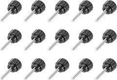 Knurled Clamping Knobs， Knobs Handle Thumb Screws Bolt M6 x 10 mm Male Thread 18 Head for Electronics Automotive Furniture Assembly Wood Working DIY Projects(Black, Pack of 15)(M3 x 14 mm x 14 mm)