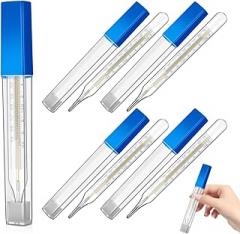 BESPORTBLE 5pcs Glass Dual Scale ℃ ℉ Reading - Accurate Body Temperature Measurement for Adults, Kids, Families - 5. 31 Inch