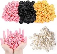 100 Pcs Latex Rubber Finger Cots Non-Slip Fingertip Protection Gloves for Electronics Repair, Jewelry Cleaning, Painting, Nail Art and Industrial Use, White(White)