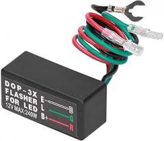 DOP-3X LED Flasher Relay, Electronic Hyper Flash Module for Car and Motorcycle Turn Lights, 12VDC 20A