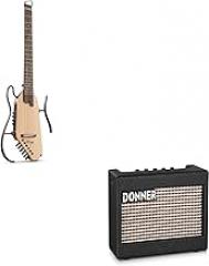 Acoustic Electric Guitar Travel Guitar with Multiple Effect Modes Smart Guitarra Kit and Mini Electric Guitar Amp Wooden 3W Small Guitar Amplifier