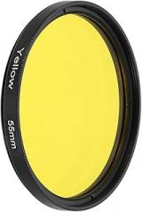 PATIKIL 55mm Lens Filter Full Color Filters Scratch Optical Resin Circular Screw-in Camera Lens Color Correcting Accessories for Camera Photography Lens, Yellow