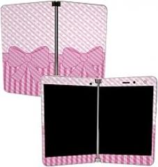 MIGHTY SKINS MightySkins Carbon Fiber Skin for Microsoft Surface Duo - Pink Present | Protective, Durable Textured Carbon Fiber Finish | Easy to Apply, Remove, and Change Styles | Made in The USA